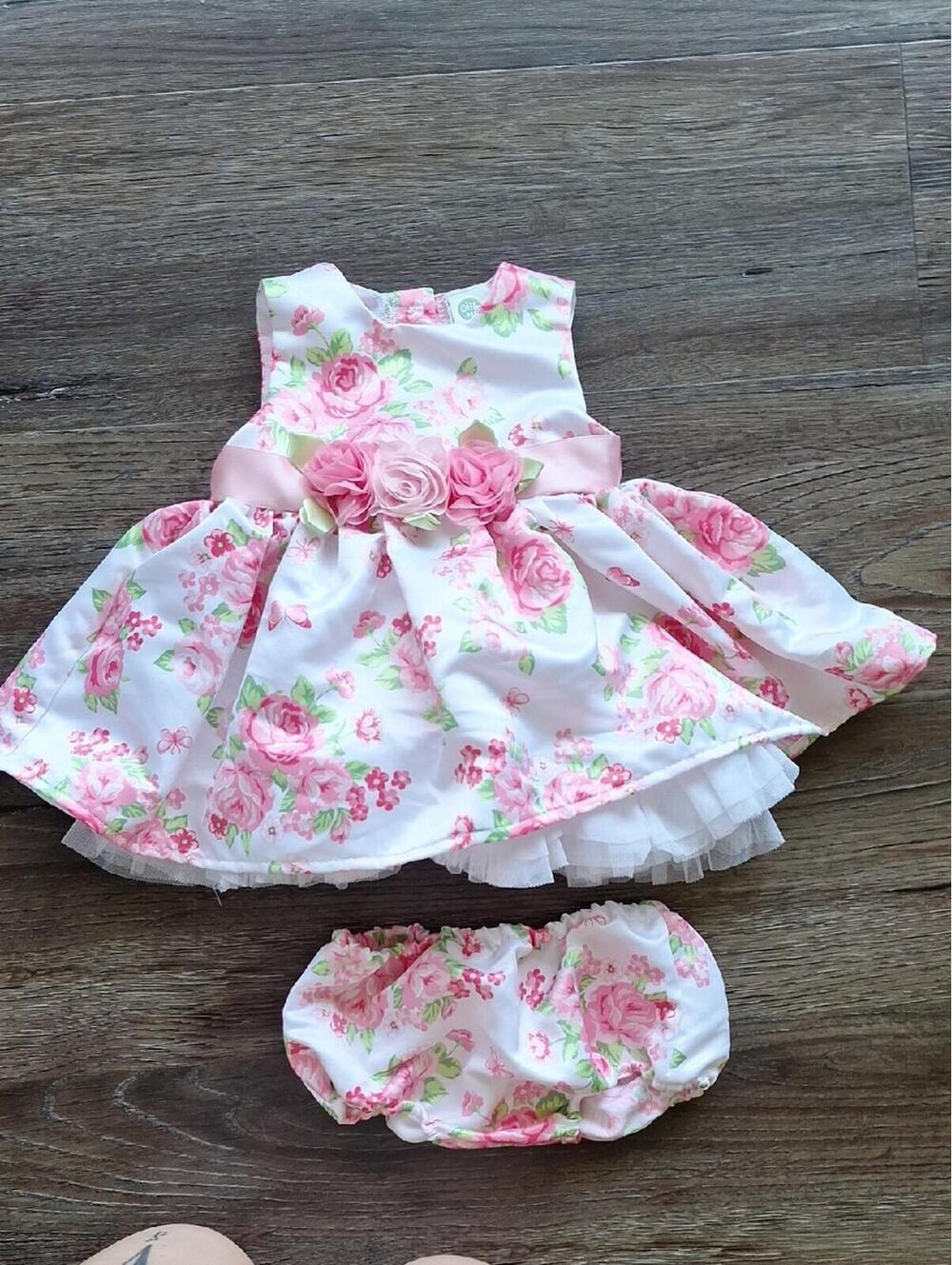 Little Me Pink Floral 2 Piece Dress Size 6m